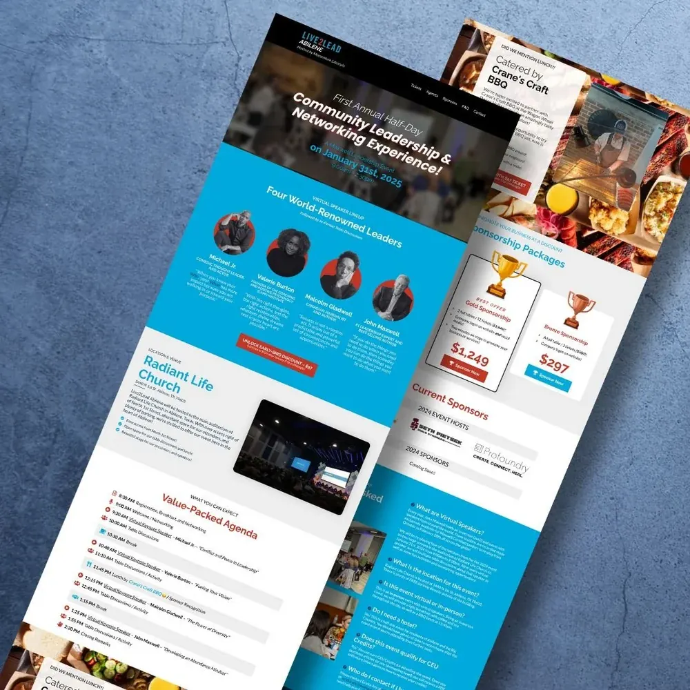 Live2Lead Abilene event website